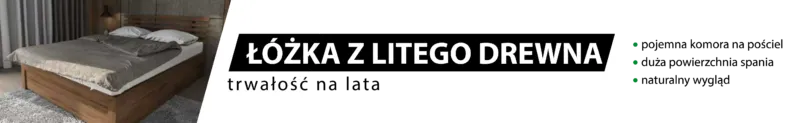 lozka lite drewno baner